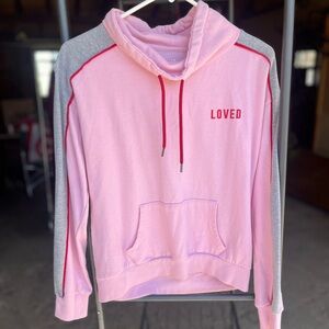 Flirtitude Pink and Gray Cowl Neck Sweater